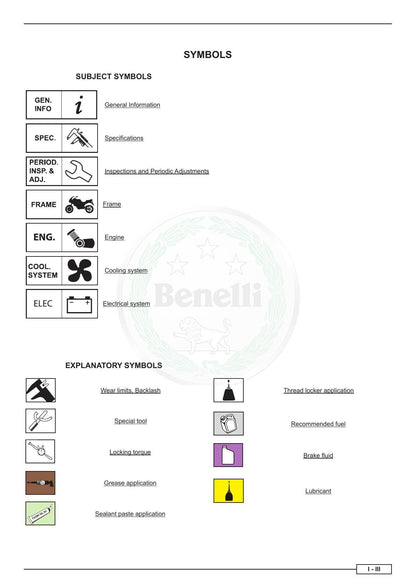 Benelli Leoncino 500 Motorcycle Service Manual | 2017-2021 - sample page 3