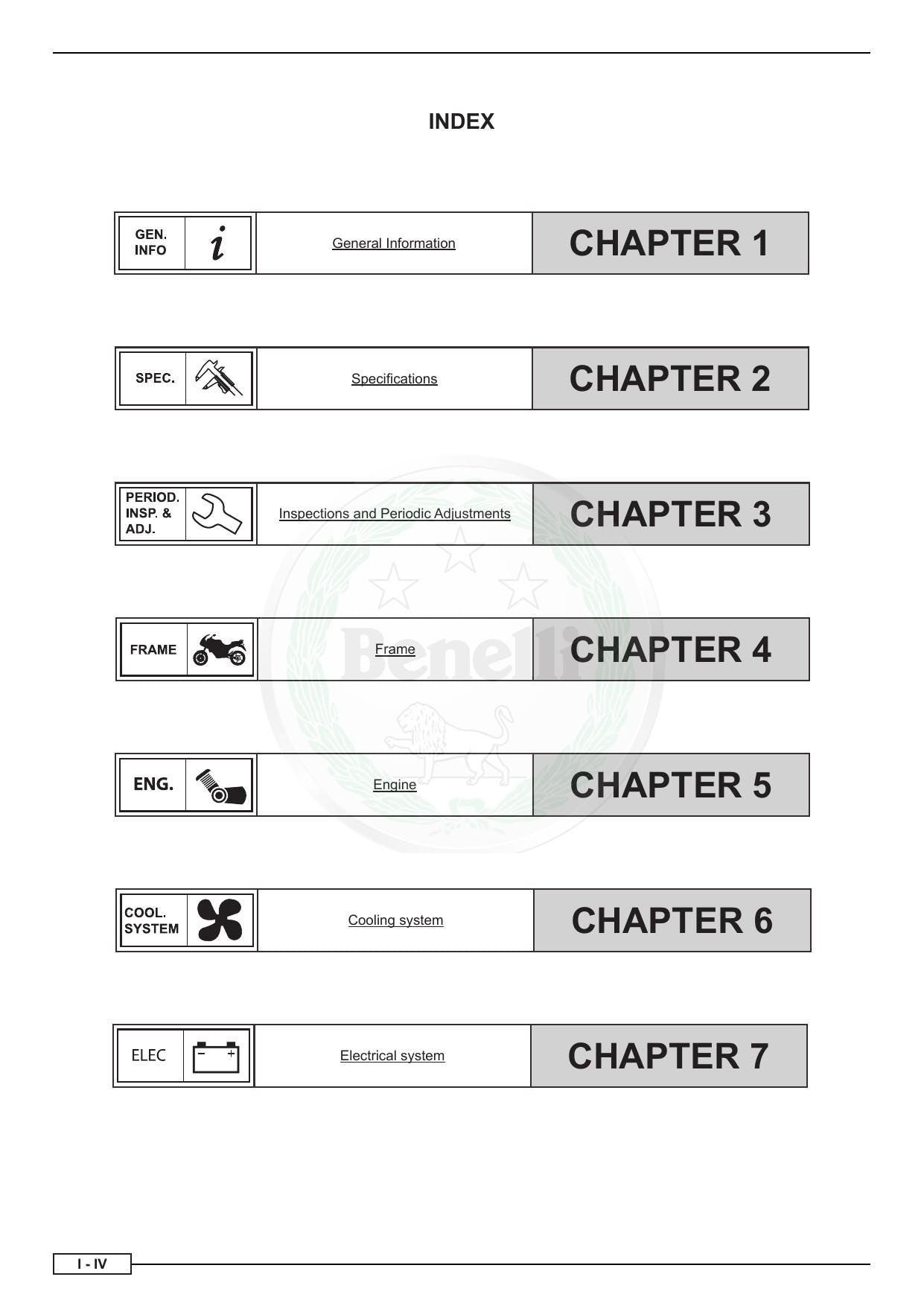 Benelli Leoncino 500 Motorcycle Service Manual | 2017-2021 - sample page 8