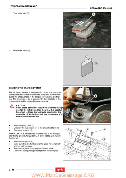 Aprilia Leonardo 250 300 Scooter Service Manual | 2004-2008 - sample page 2
