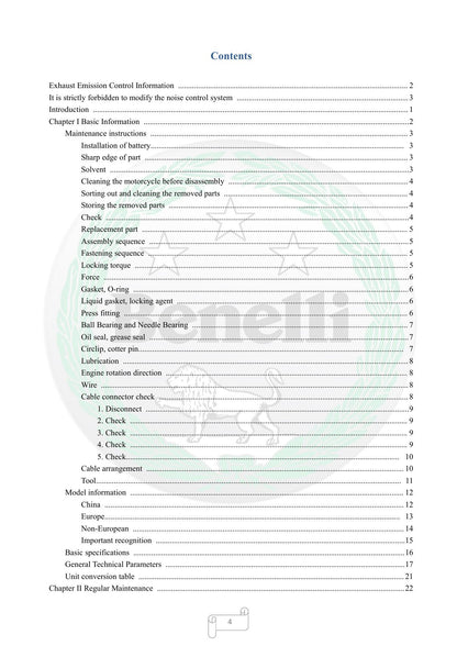 Benelli Leoncino 250 Motorcycle Service Manual | 2020-2024 - sample page 7