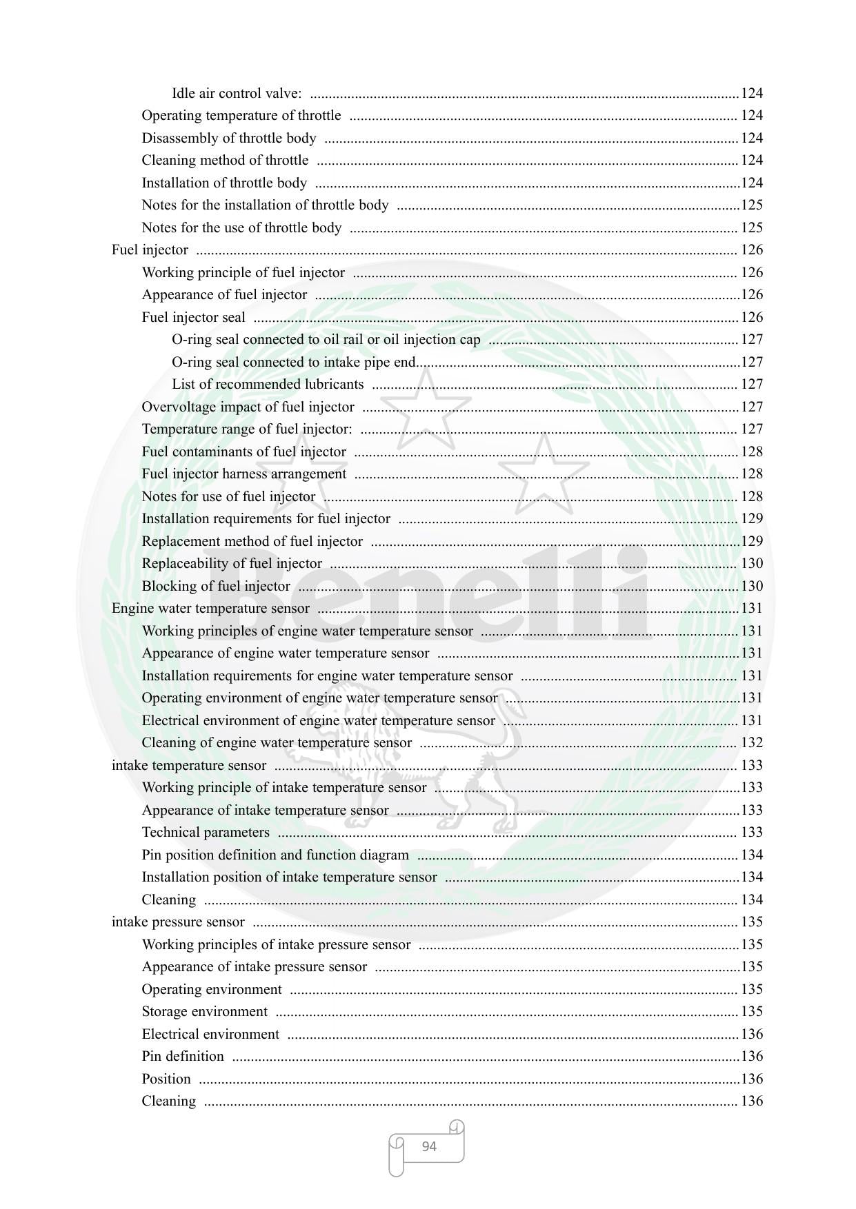 Benelli Leoncino 250 Motorcycle Service Manual | 2020-2024 - sample page 8