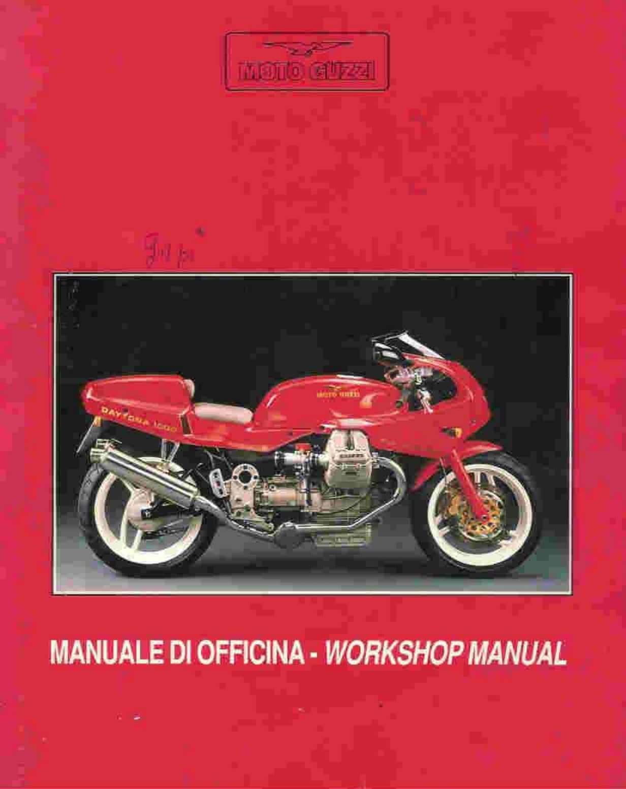 Moto Guzzi Daytona 1000 Motorcycle Service Manual | 1992-1996 - sample page 1
