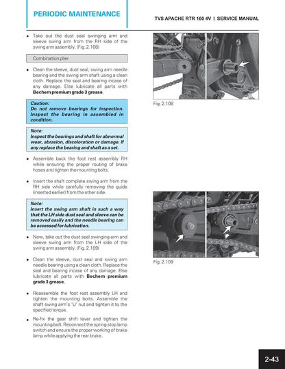 TVS Apache RTR 160 4V Motorcycle Service Manual | 2019-2023 - sample page 3