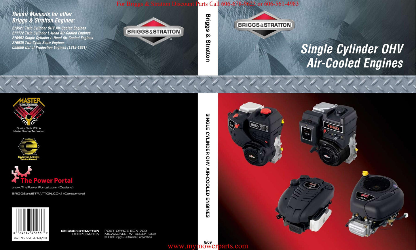 Briggs Stratton Single Cylinder OHV Small Engine Service Manual | 2009-2013 - sample page 1