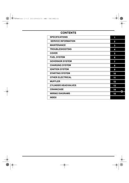 Honda GX270H GX390H1 Engine Service Manual | 2012-2016 - sample page 4