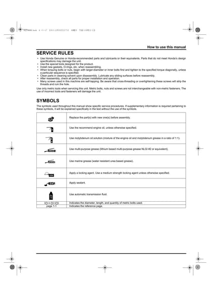 Honda GX270H GX390H1 Engine Service Manual | 2012-2016 - sample page 6