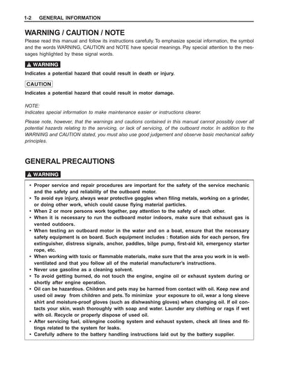 Suzuki DF4 DF5 Outboard Service Manual | 2002-2006 - sample page 9
