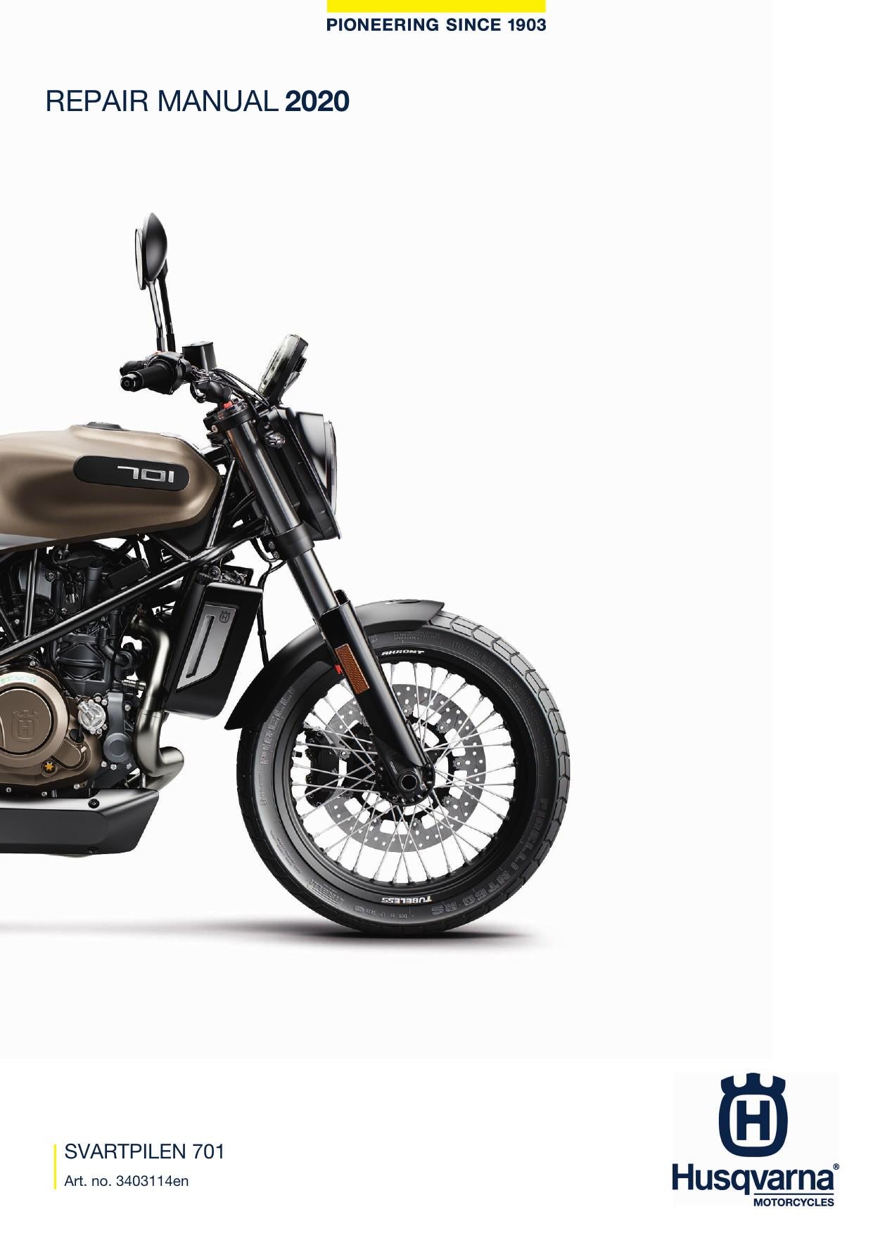 Husqvarna Svartpilen 701 Motorcycle Service Manual | 2020-2024 - sample page 1