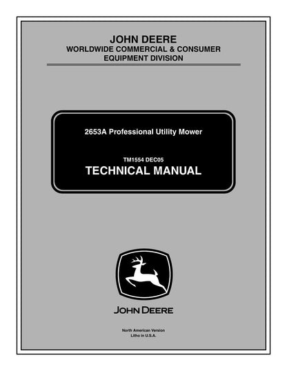 John Deere 2653A Professional Utility Mower Service Manual | 2005-2009 - sample page 1