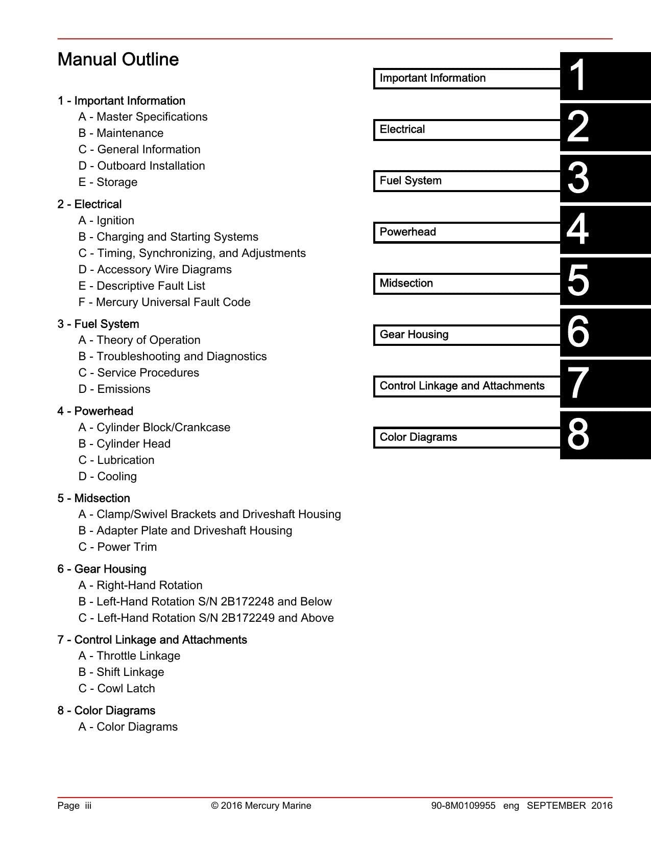 Mercury 150 SeaPro FourStroke Outboard Service Manual | 2016-2020 - sample page 4