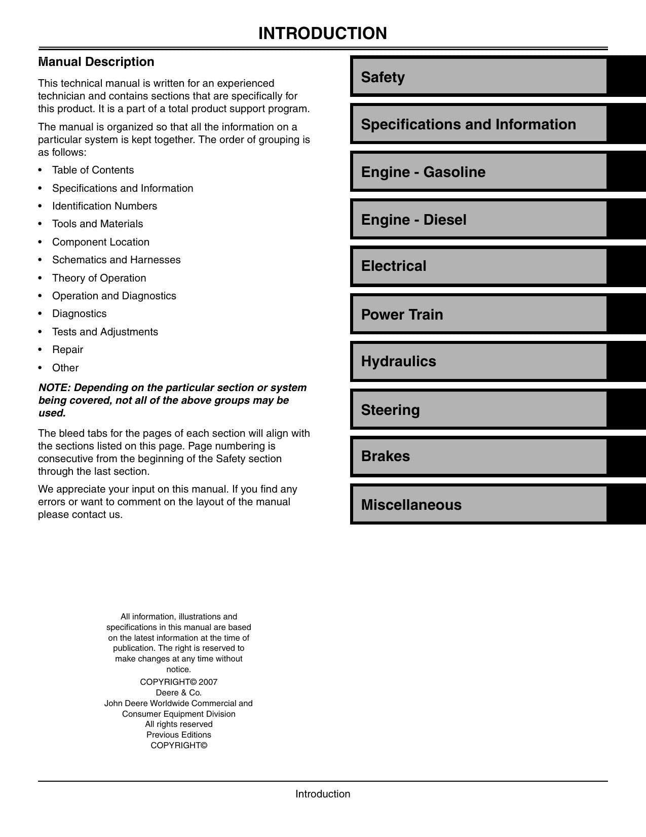 John Deere ProGator 2020A 2030A UTV Service Manual | 2007-2011 - sample page 5