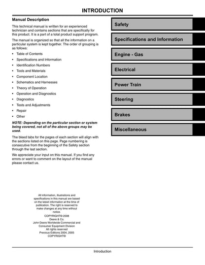 John Deere Gator TX TX Turf UTV Service Manual | 2004-2008 - sample page 6