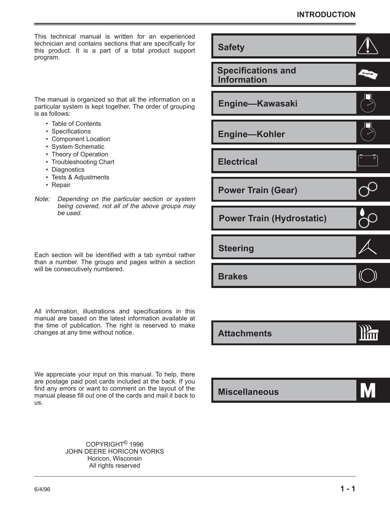 John Deere LX172 LX173 LX176 LX178 LX186 LX188 Tractor Service Manual | 1996-2000 - sample page 5