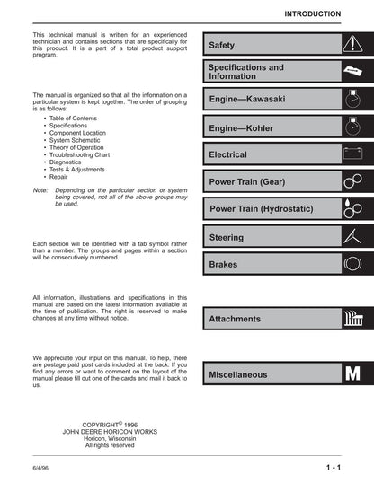 John Deere LX172 LX173 LX176 LX178 LX186 LX188 Tractor Service Manual | 1996-2000 - sample page 5
