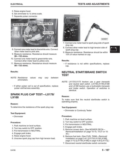 John Deere LX172 LX173 LX176 LX178 LX186 LX188 Tractor Service Manual | 1996-2000 - sample page 3
