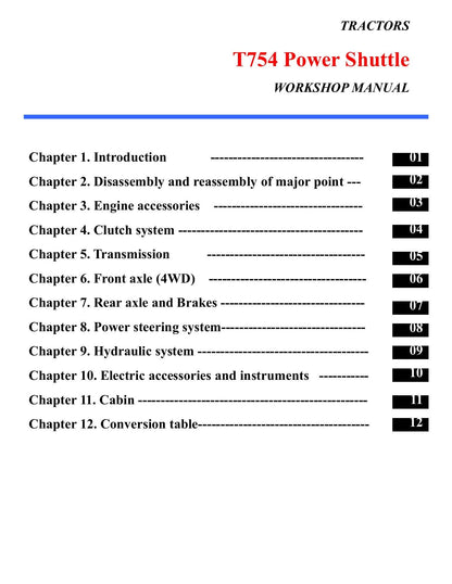 TYM T754 Power Shuttle Tractor Service Manual | 2015-2019 - sample page 5