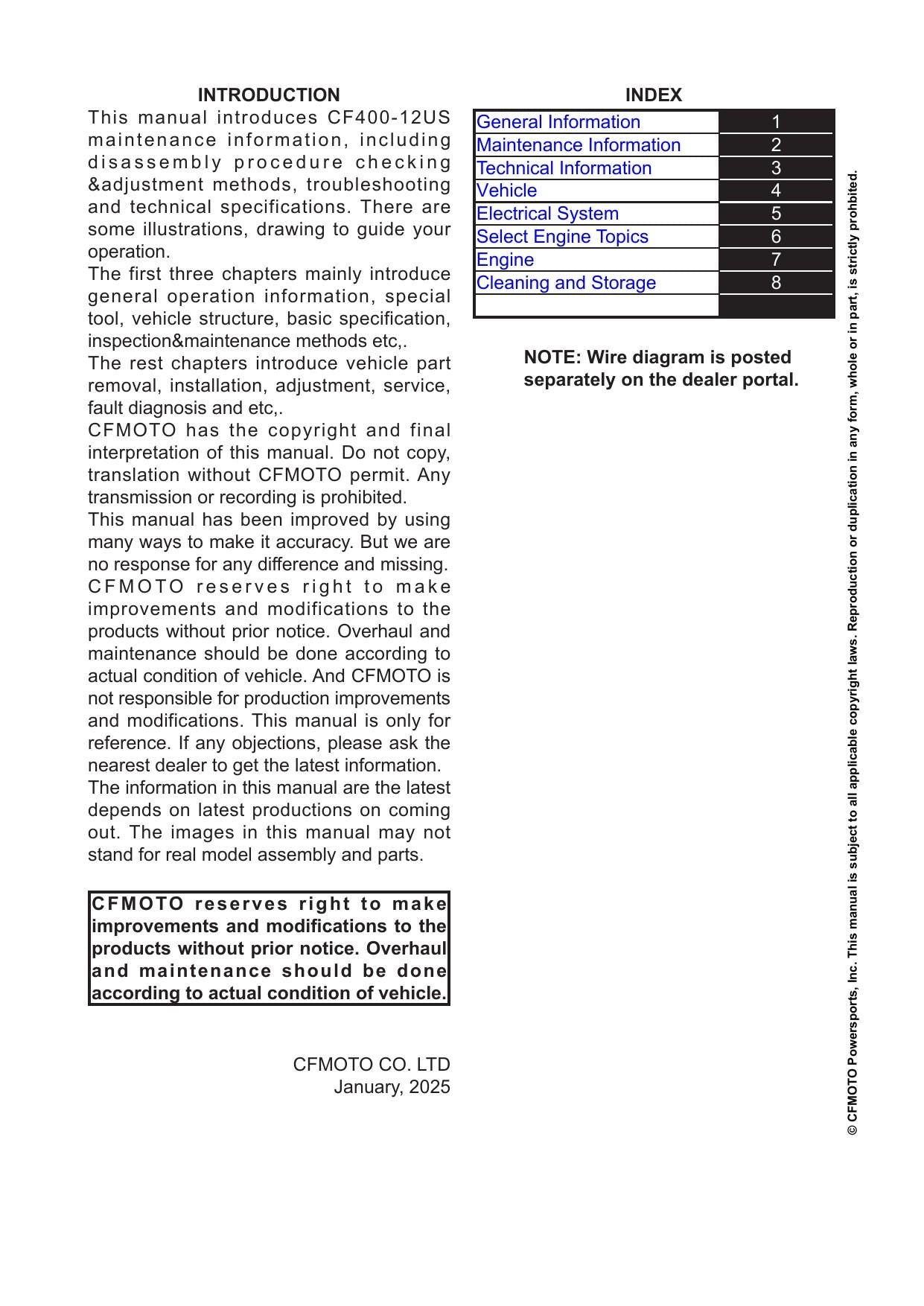 CFMOTO 450SS Motorcycle Service Manual | 2025-2026 - sample page 2
