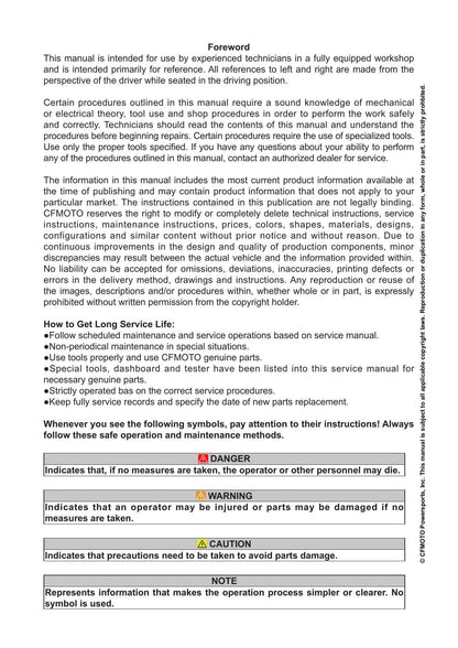 CFMOTO 450SS Motorcycle Service Manual | 2025-2026 - sample page 6