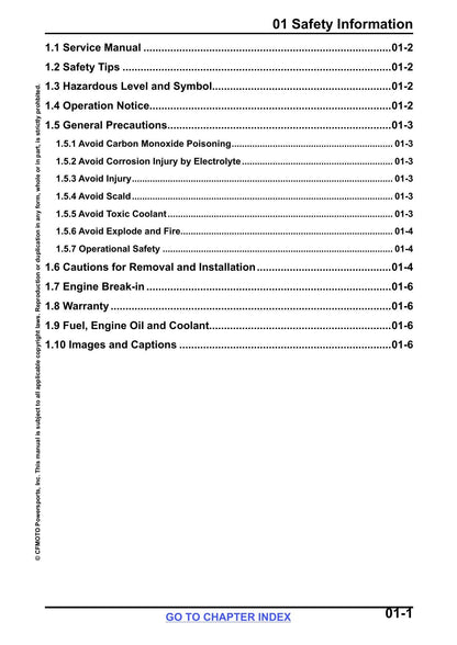 CFMOTO CForce 600 625 Touring ATV Service Manual | 2023-2026 - sample page 7