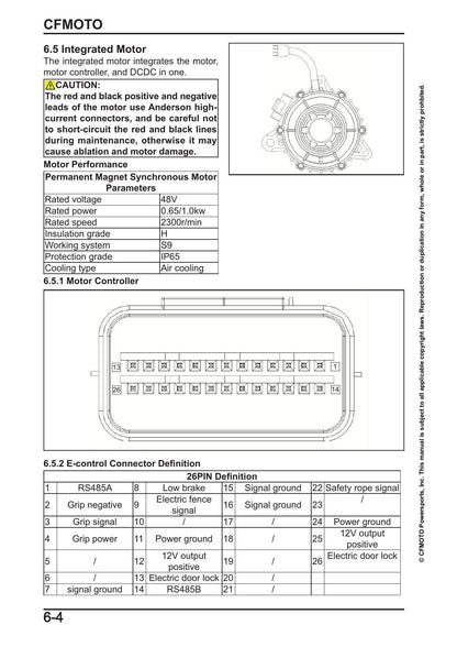 CFMOTO CFX-2E CFX-5E Electric Motorcycle Service Manual | 2024-2026 - sample page 4
