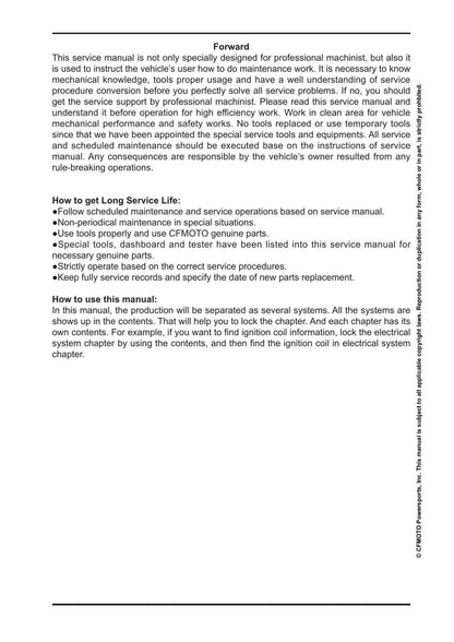 CFMOTO Papio SS 125 Motorcycle Service Manual | 2025-2026 - sample page 6