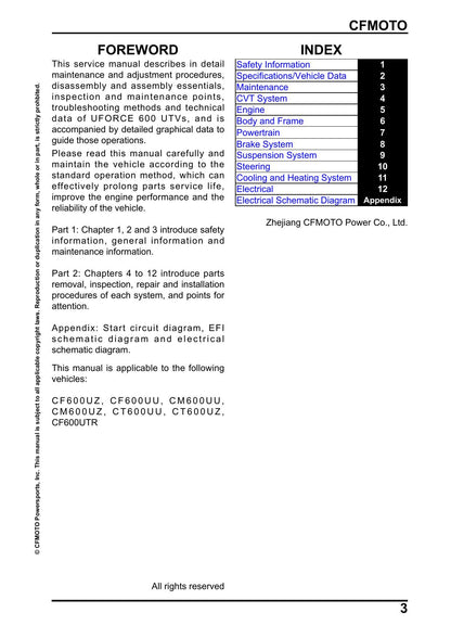 CFMOTO UFORCE 600 UTV Service Manual | 2026 - sample page 2