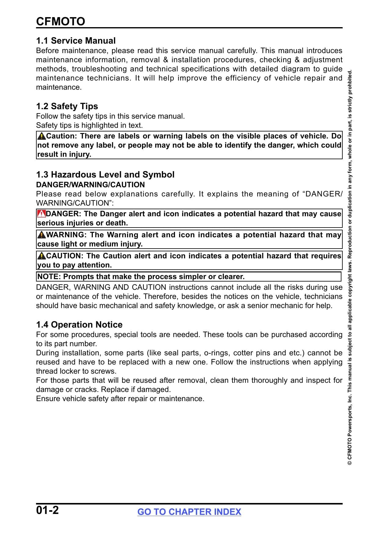 CFMOTO UFORCE 1000 UTV Service Manual | 2026 - sample page 7