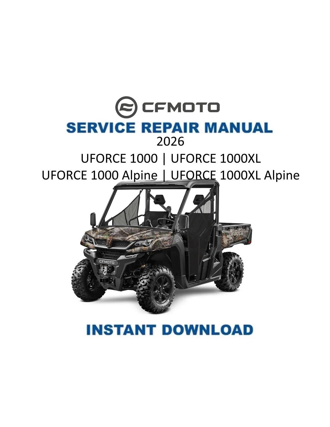CFMOTO UFORCE 1000 UTV Service Manual | 2026 - Service Manual PDF Instant Download
