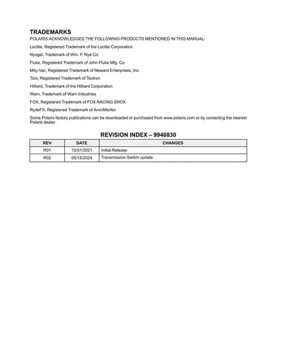 Polaris Pro XD Full-Size Gas Crew UTV Service Manual | 2020-2023 - sample page 5