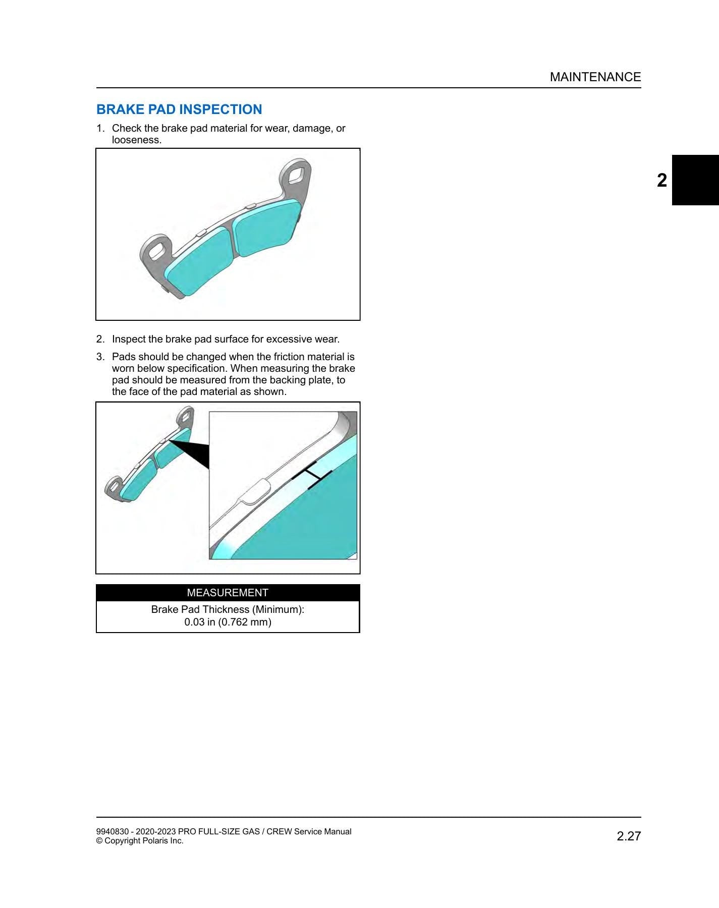Polaris Pro XD Full-Size Gas Crew UTV Service Manual | 2020-2023 - sample page 2