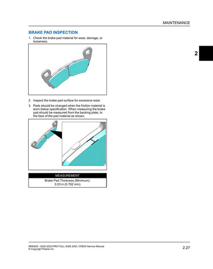 Polaris Pro XD Full-Size Gas Crew UTV Service Manual | 2020-2023 - sample page 2