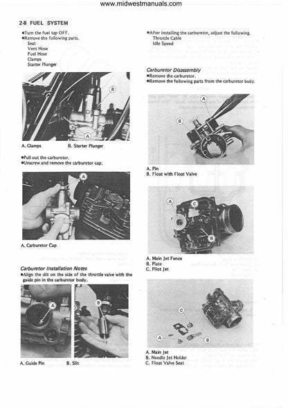 Kawasaki KLF220 Bayou ATV Service Manual | 1988-2002 - sample page 2