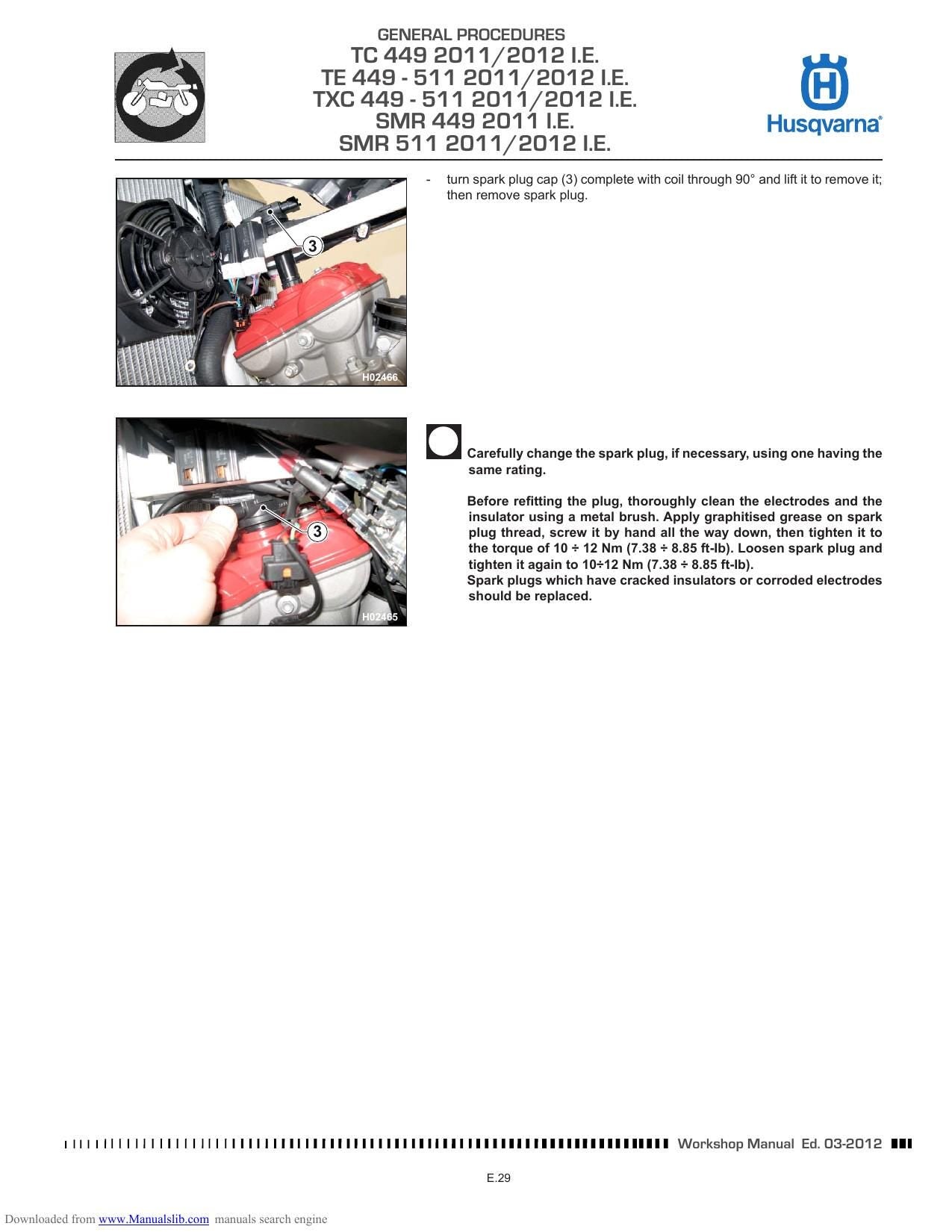 Husqvarna TC TE TXC smr 449 511 Motorcycle Service Manual | 2011-2012 - sample page 3