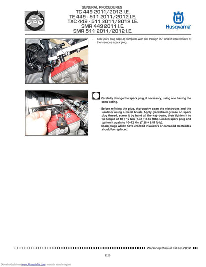 Husqvarna TC TE TXC smr 449 511 Motorcycle Service Manual | 2011-2012 - sample page 3