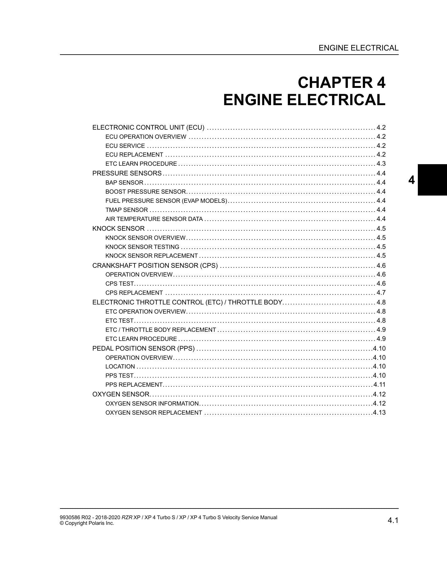 Polaris RZR XP Turbo S UTV Service Manual | 2018-2020 - sample page 4