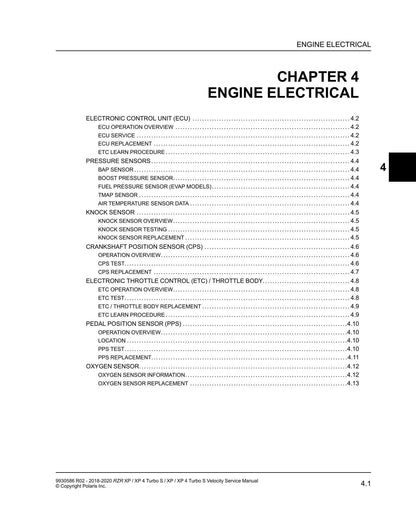 Polaris RZR XP Turbo S UTV Service Manual | 2018-2020 - sample page 4