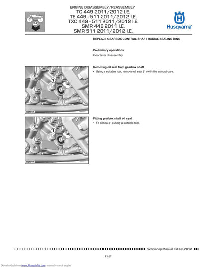 Husqvarna TC TE TXC smr 449 511 Motorcycle Service Manual | 2011-2012 - sample page 5