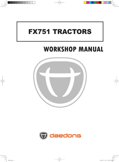 Daedong FX751 Tractor Service Manual | 2007-2011 - sample page 1
