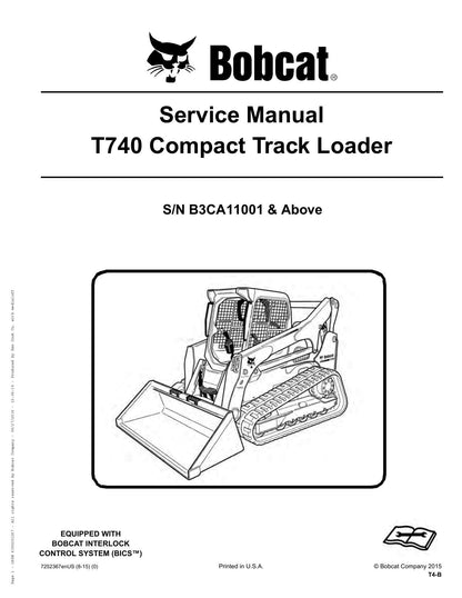 Bobcat T740 Compact Track Loader Service Manual | 2015-2019 - sample page 1