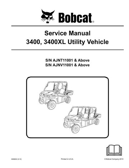 Bobcat 3400 3400XL UTV Service Manual | 2010-2014 - sample page 1