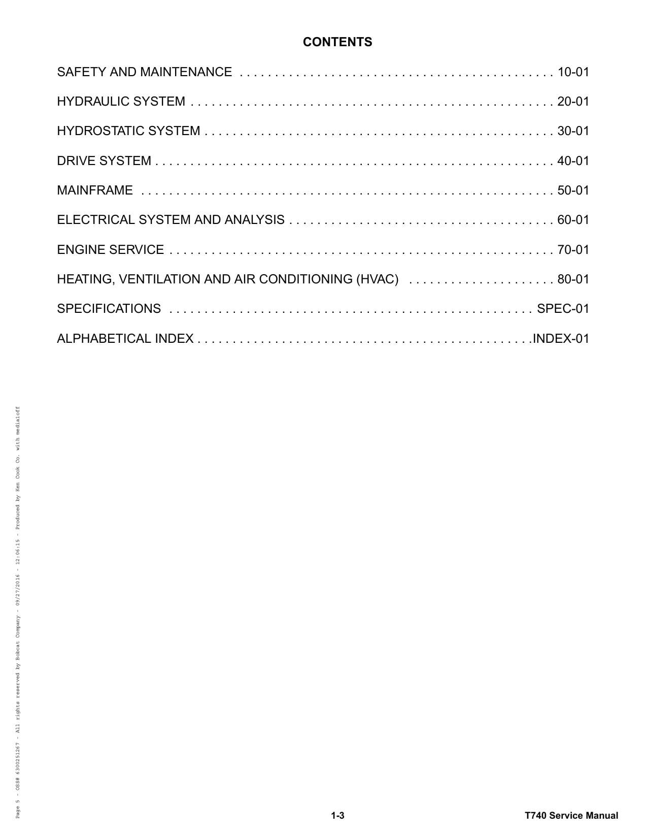 Bobcat T740 Compact Track Loader Service Manual | 2015-2019 - sample page 6
