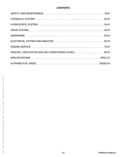 Bobcat T740 Compact Track Loader Service Manual | 2015-2019 - sample page 6