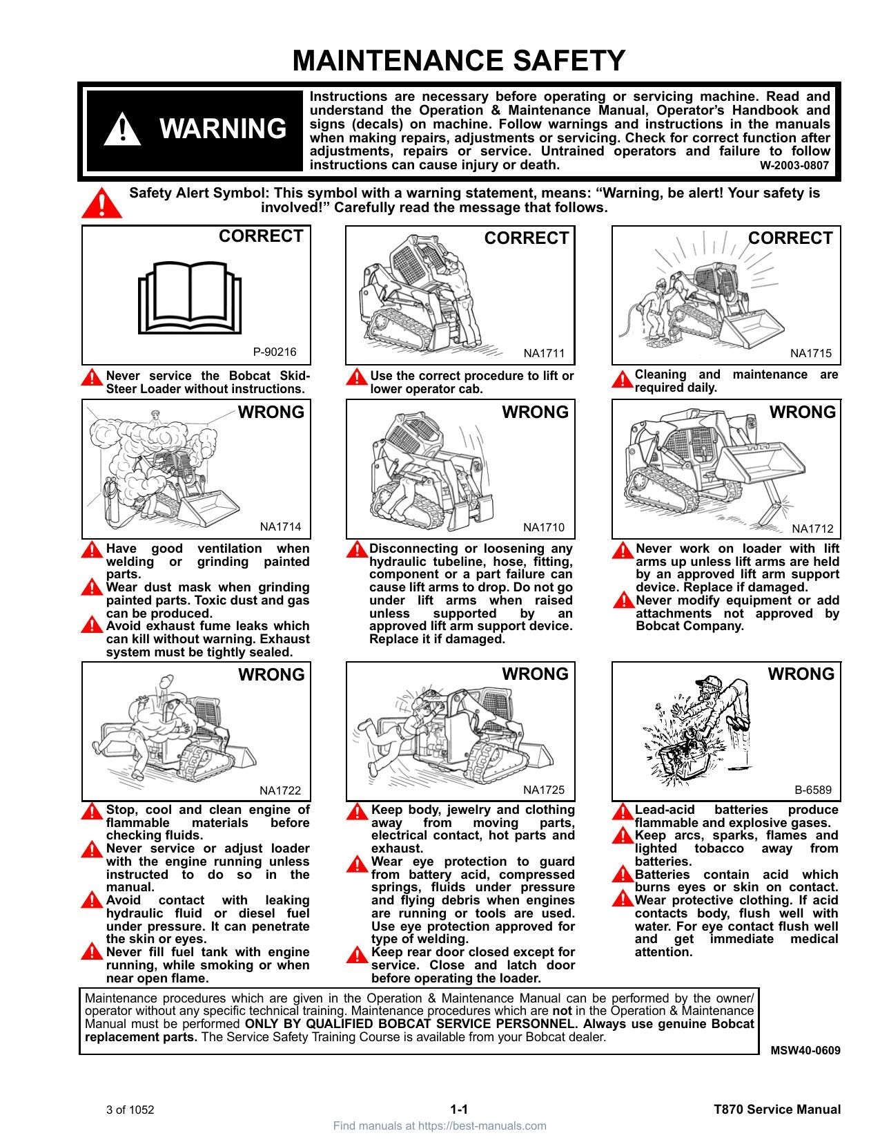 Bobcat T870 Compact Track Loader Service Manual | 2018-2022 - sample page 6