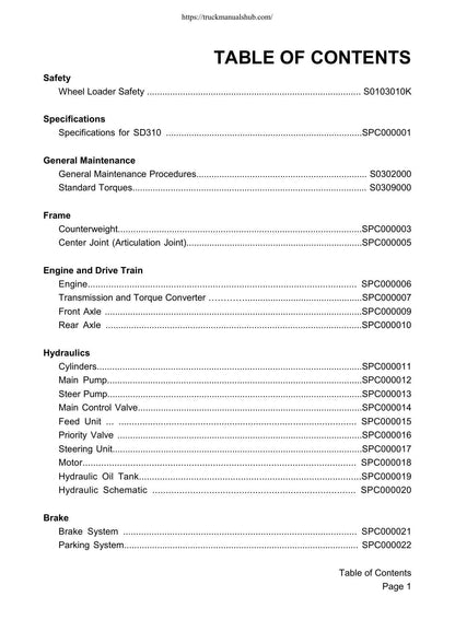 Doosan SD 310 Wheel Loader Service Manual | 2012-2016 - sample page 3