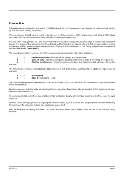 JCB 8080 Midi Excavator Service Manual | 1995-1999 - sample page 6