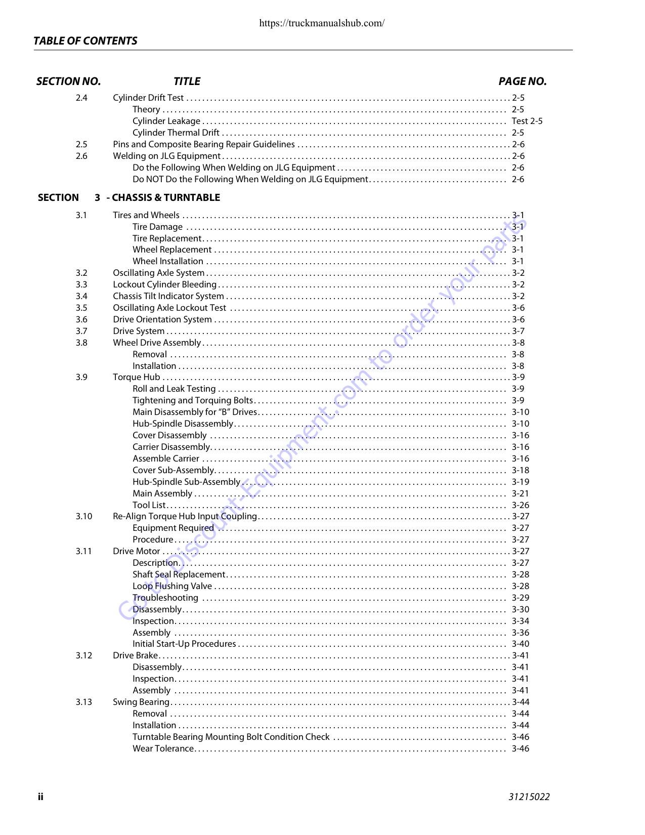 JLG 450A 450AJ Boom Lift Service Manual | 2019-2023 - sample page 5