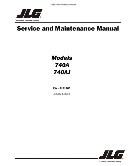 JLG 740A 740AJ Boom Lift Service Manual | 2002-2013 - sample page 1