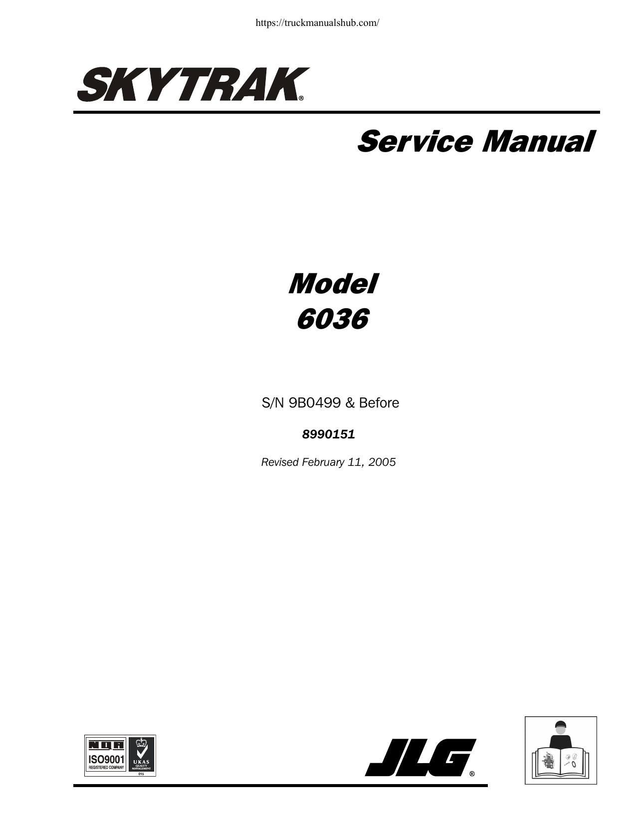 JLG SkyTrak 6036 Telehandler Service Manual | 1997-2005 - sample page 1