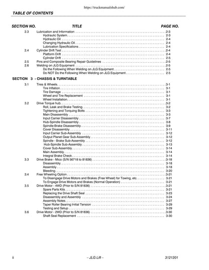 JLG 600A 600AJ Boom Lift Service Manual | 2004-2012 - sample page 7