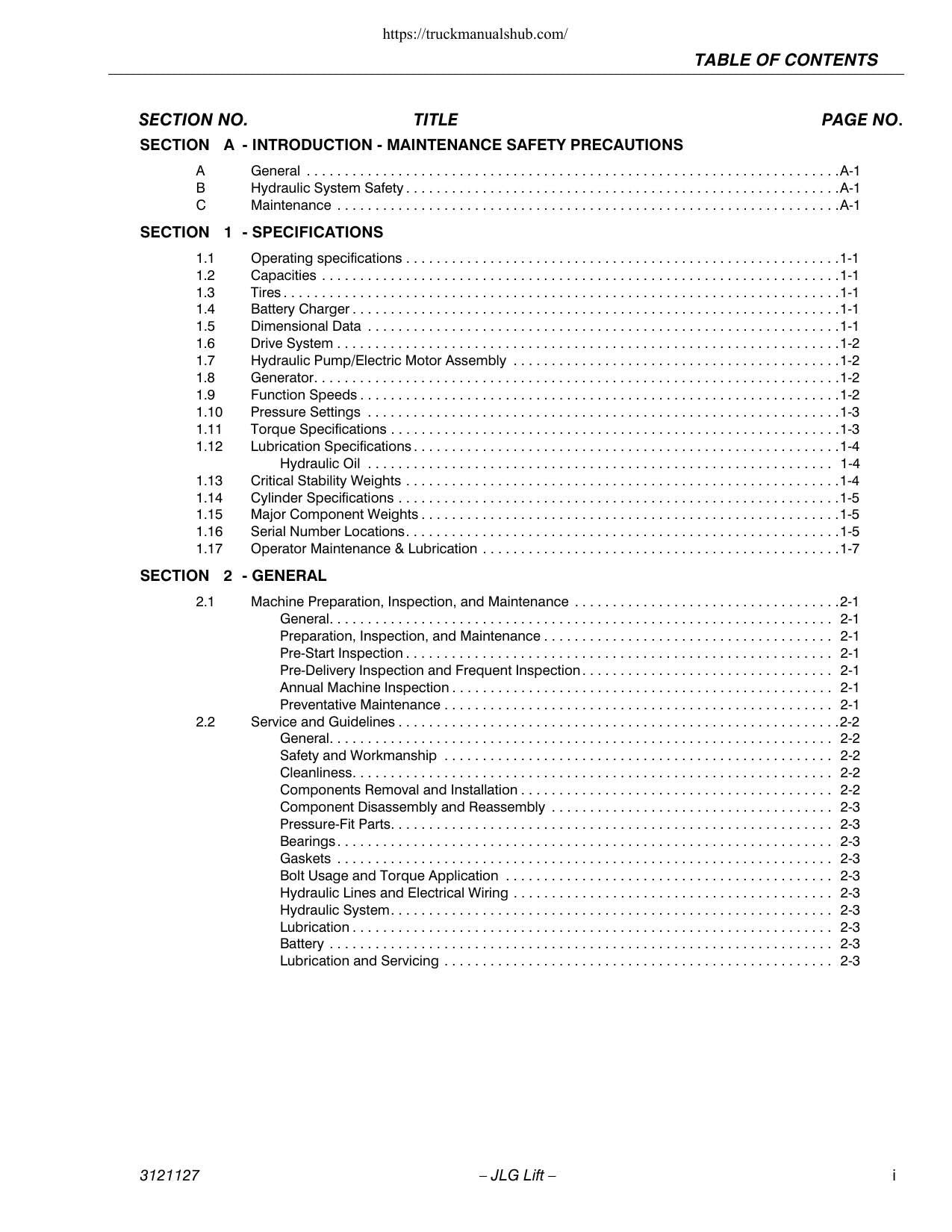 JLG E450A E450AJ M450A M450AJ Boom Lift Service Manual | 1999-2009 - sample page 5